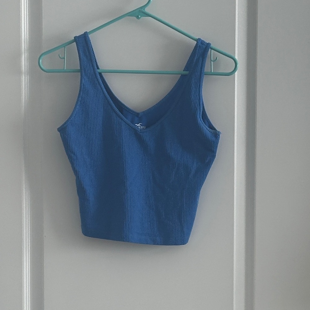 Hollister Deep Blue Ribbed Tank Top